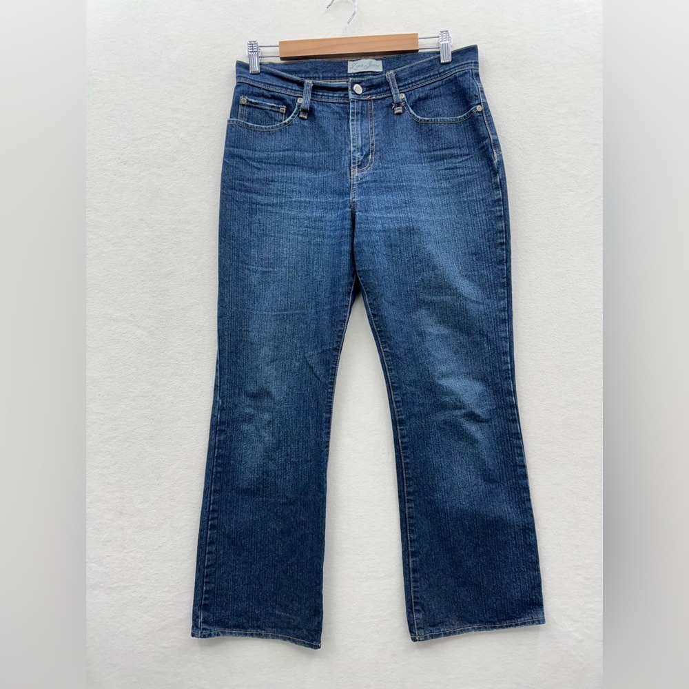 Lena Jeans Women's 8 Short Straight Leg Mid Rise Stretch Blue